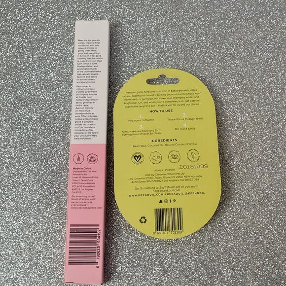 Keeko Oral Care Set 1 Good Brush Pink Biodegradable and Coconut Tooth Floss New - Picture 2 of 6